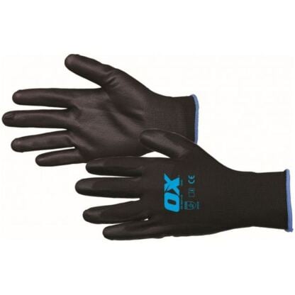 ox polyurethane flex gloves size 9 large