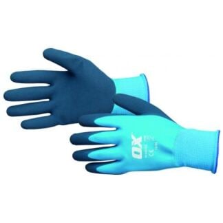 ox waterproof latex gloves size 9 large