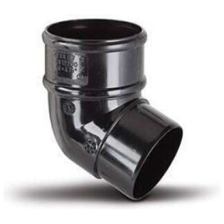 polypipe round downpipe offset bend 112.5° 68mm Black