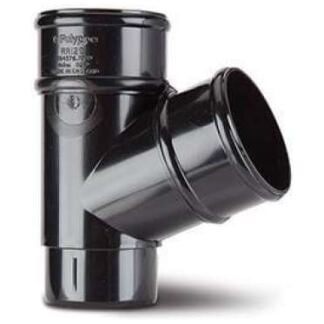 polypipe round downpipe tee 112.5 degree 68mm Black