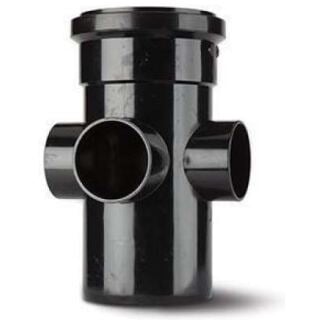 polypipe sj454b single socket ring seal 3 way boss pipe 110mm black