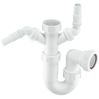 McAlpine WM11 Sink Trap With Twin Nozzles 1 half inch X 135 degrees