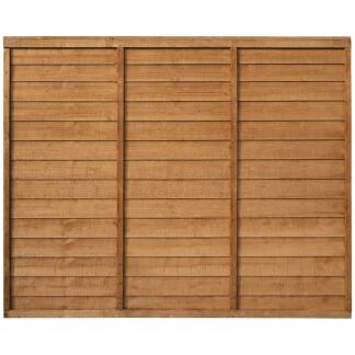Forest Garden Heritage Lap Fence Panel - 5ft x 6ft Golden Brown