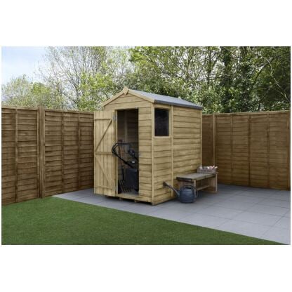 Forest Garden Overlap Pressure Treated 4Life Apex Shed - 6' x 4' - Image 2
