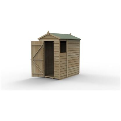 Forest Garden Overlap Pressure Treated 4Life Apex Shed - 6' x 4'