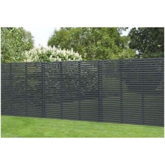 Forest Garden Contemporary Anthracite Grey Slatted Fence Panel – 1.8m x ...