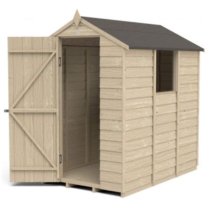 Forest Garden Overlap Pressure Treated Apex Shed 6 by 4 foot