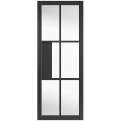 J B Kind Civic Black Clear Glazed Internal Door