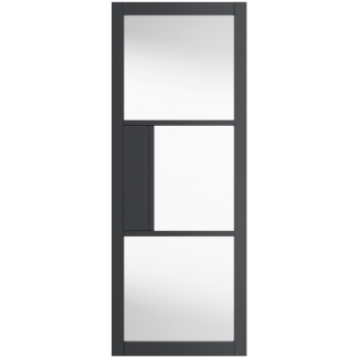 J B Kind Cosmo Grey Clear Glazed Internal Door