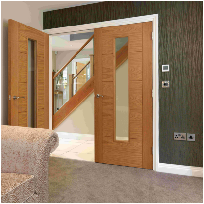 J B Kind Emral Oak Glazed Internal Door