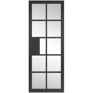 J B Kind Plaza Black Clear Glazed Internal Door