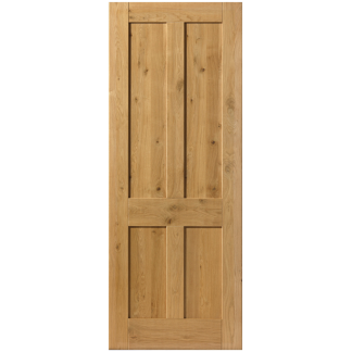 J B Kind Rustic Oak 4 Panel Internal Door