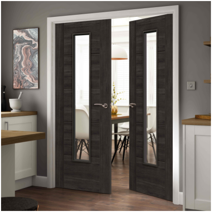 J B Kind Tigris Cinza Glazed Laminate Internal Door