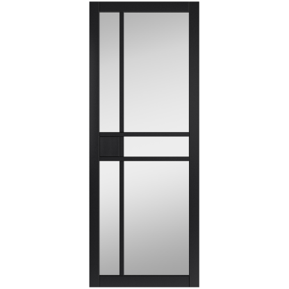 J B Kind City Black Clear Glazed Internal Door