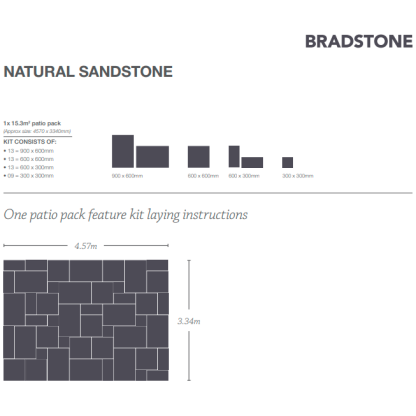 Bradstone Natural Sandstone Patio Kit - Sunset Buff 15.3M² - Image 2