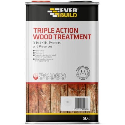 Everbuild Triple Action Wood Treatment - 5L Clear