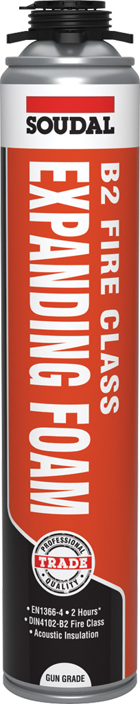 Soudal Trade B2 Fire & Acoustic Expanding Foam - Gun Grade 750ML